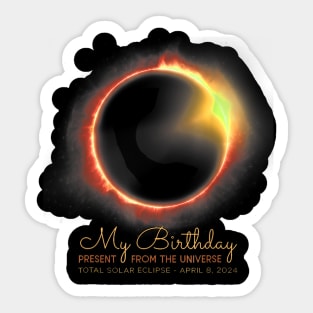 Birthday Solar Eclipse Shirt 2024 April 8 Total Eclipse Gift For Men Women Sticker